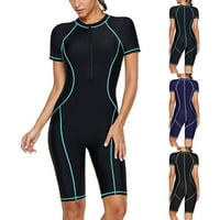 Ženski prednji zip sa kratkim rukavima kupaći kostim osip pliva surfanje WETSUIT BOYSHORT BLUE S