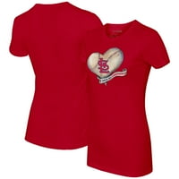 Ženska malena karata crvena sv. Louis Cardinals majica za baner srca