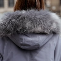 Zimski kaputi za žene čiste boje dolje sa kapuljačom patentnim zatvaračem toplo zgušnjavanje sa džepovima