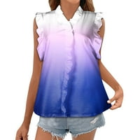 Feterrnal ženska modna gradijentska majica s V-izrezom majica bez rukava Top Womens Ljetni vrhovi