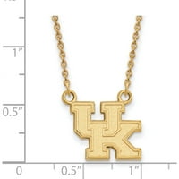 14k žuto zlato 14ky Logoart Univerzitet u Kentuckyju malom privjesku sa ogrlicom napravljen u Sjedinjenim