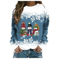 Ženski duks plus veličina prevelika kapuljača ženska jesen i zimska modni božićni kreativni snjegović