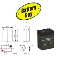 Batterguy Lightlalarms 860-0004-6V Zamjena 6V 4.5Ah baterija - Baterijski premaz brend ekvivalent