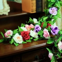 Umjetna lažna silska ruža vino cvjetna vijenca viseći cvjetni dekor, umjetni bršljni biljci lažni vijenac