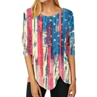 Ženska nezavisnost modna ležerna okrugla vrat dugih rukava nepravilna boja podudaranje tiskanih majica