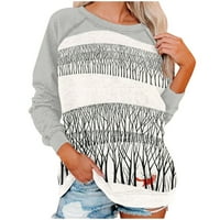 Kiplyki Clearance Pulover ženske tiskane bluze s dugim rukavima okrugli vrat Trendy pulover vrhovi dukseri