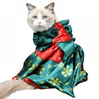 Božićni kostim za passku mačku slatka vintage xmas kostim haljina sa zhb bowknot dekor