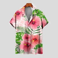 Hoksml Muške vježbe, muške košulje 3D tiskane havajske majice modne ležerne majice na plaži Top juniors