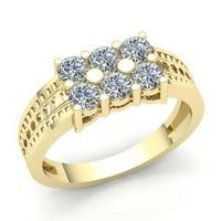 Prirodno 1.5ct okrugli rez dijamantski muški klaster klasični godišnjički angažman prsten od punog 10k ruža, bijelo ili žuto zlato j si2