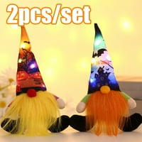 Sretan datum Halloween Gnomes osvijetljeni viseći ukrasi - ručno rađeni plišani gnome ukras Švedske Tomte Elf Stuff lutke - Halloween Decor za drvo, dom, zabava, poklon