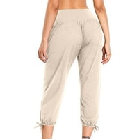 Amtdh Ženske hlače za hlače u boji Clearance Capris Rad Ležerne prilike Izađite hlače Lounge pantalone