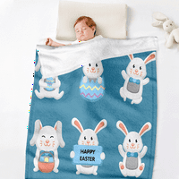 Uskršnji zec baca pokrivač sa poklopcem jastuka za kauč kauča Fluffy flanel crtani plišani pokrivači i predstavlja bacače za odrasle teen