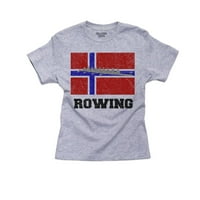 Norveška olimpijska - veslanja - zastava - majica od pamučne omladine silueta