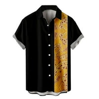 TKLpehg mens gumb niz majicu kratkih rukava Havajska majica Ljetni vrhovi Casual Fashion Print Lapel