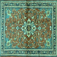 Ahgly Company Zatvoreni pravokutnik perzijski tirkizni plavi tradicionalni prostirke, 2 '5'