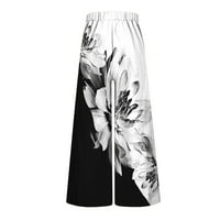 Caveitl ženske pantalone za gležnjeve za ljeto, ženska modna casual tiska elastična struka labave hlače