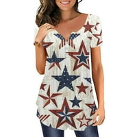 Ženska američka zastava 4. srpnja, Sjedinjene Američke Države Star Stripe T-majice za žene Kratki rukav