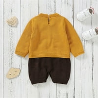 Gubotare Boys 'pulover džemper crtani medvjed pleteni džemper za bebe kombinezon za bebe Tumper pamuk odjeća, žuti 12-mjeseci