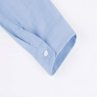 Majica posteljina muške majice Muškarci dugih rukava pamučna casual majica Summer Boja Ljetna košulja