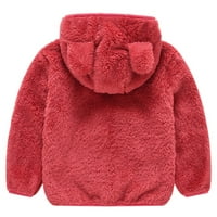 Toddler Boys Girls Fleece Hoodie Slatka medvjeda uho toplo za unošenje pada Zima Zip Up jakna Dječja