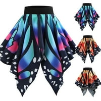 Haljine Žene Ležerne prilike Retro Butterfly Printing Večernja Skirt Blue XL
