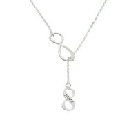 Delight nakit Faith Infinity potpisuje srebrni ton Elegantna beskonačnost Lariat ogrlica
