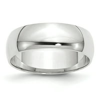 Čvrsti 10k bijeli zlatni zaobljeni vjenčani prsten