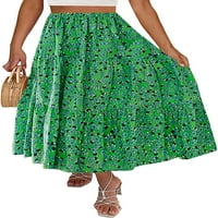 Ženski ljetni plairani elastični visoki struk Tvrda linija maxi suknja sa džepovima