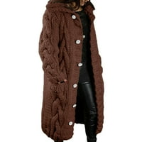 Ženski vrhovi, jakne i kaput, ženski kabel dugih rukava Klit dugi kardigan otvoreni džemper s gornjim