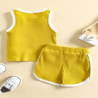 Gupgi ljetne odjeće za novorođene djevojčice casual wathets suncobranski slovo ispis bez rukava na vrhu