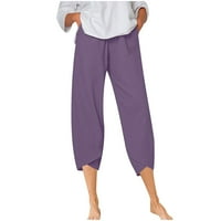 Poslovne casual pantalone za žene visokog struka elastične labave solidne boje Casual pantalone