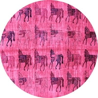 Ahgly Company u zatvorenom okrugli životinjski ružičasti ružičasti tradicionalni prostirki, 7 'runda