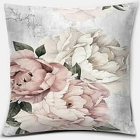 Prilagođeni ružičasti cvjetni uzorak ukrasni jastuk jastuk od poliesterskih jastuka navlaka jastuk na