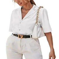 Qiylii ženska bluza, s jednim grudima s V-izrezom niz ljetnu majicu kratkih rukava