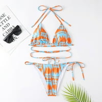 Zuwimk ženski tanki kupaći komisiot, ženski visoko rezani bikini setovi Halter Cheeky kupaći kostim