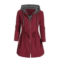 Jakna s kapuljačom Ženska kancelarna jakna za žene Moda Srednja dužina Windbreaker zimska plus veličina
