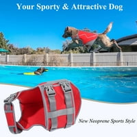Jakna za pse Neoprenski prsluk za plivanje, sportski stil, crveni, mali
