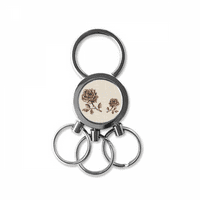 Antikni ružin smeđi cvijet od nehrđajućeg čelika metalna prstena za ključeve ključeva za ključeve ključeva