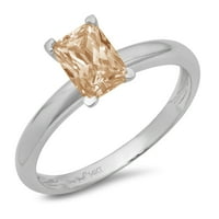 1CT smaragdni rezani šampanjac simulirani dijamant 18k bijeli zlatni angažman za angažman prsten veličine