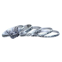 Niuredldd sterlings srebrni leptiri snop stabilni prsten leptiri