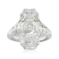 Ross-Simons C. Vintage. CT. T.W. Dijamantni filigranski prsten za večeru u 18kt bijelo zlato za žensko,
