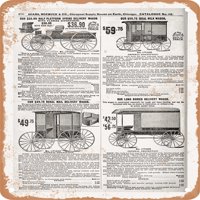 Metalni znak - Sears katalog stranica reprodukcija vagona Buggies i surreys str. - Vintage Rusty izgled