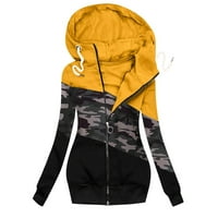 Hood labav zipper toplo plus veličina zimska jakna za žensku čišćenje žute veličine l
